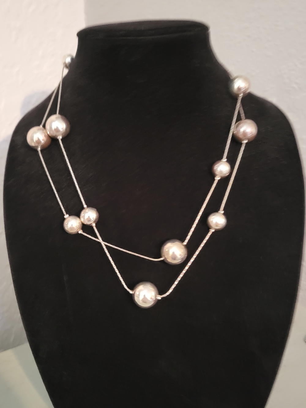 Silver-Tone Beaded Multi-Strand Necklace - Women Jewelry